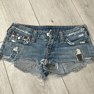 Itty bitty Joey cut off true religion Jean shorts size 28